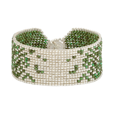 Brazalete Telar Plata Medio Difuminado Turquesa T